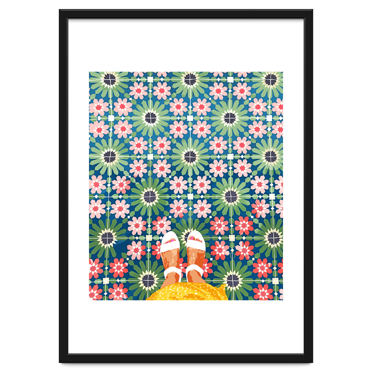 For The Love of Tiles | Moroccan Modern Bohemian Décor | Exotic Travel Watercolor Painting