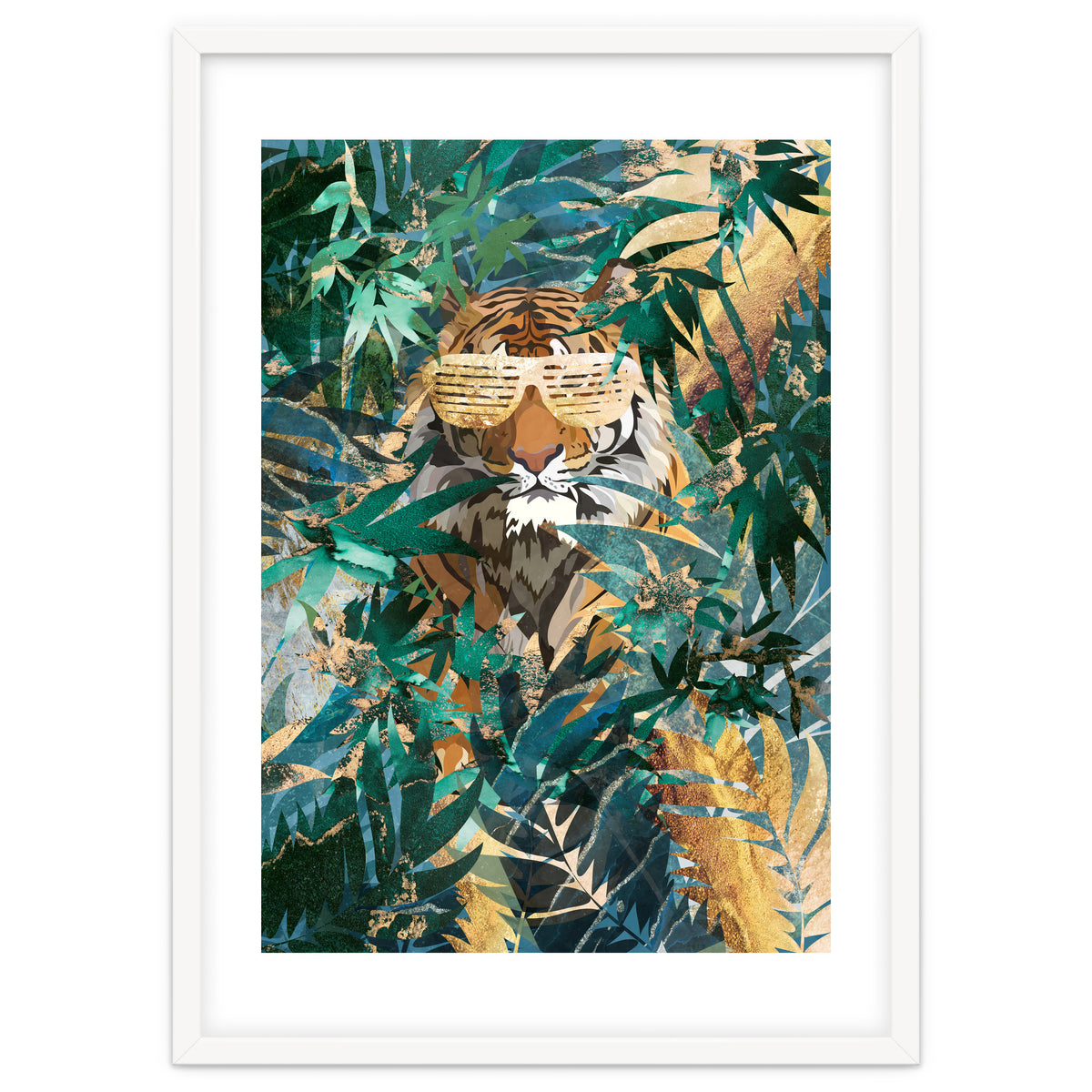 Hip Hop tiger in the tropical jungle