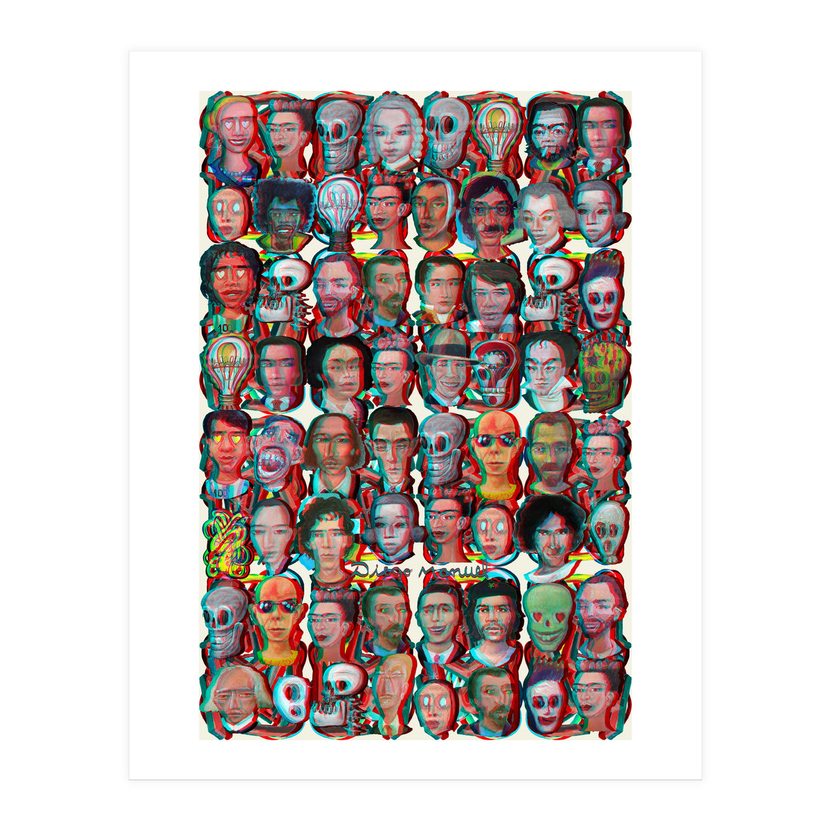 Formas 14 34 3d And Retratos 3 (Print Only)