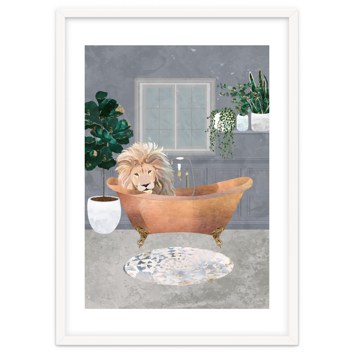 Lux Lion in a copper bath