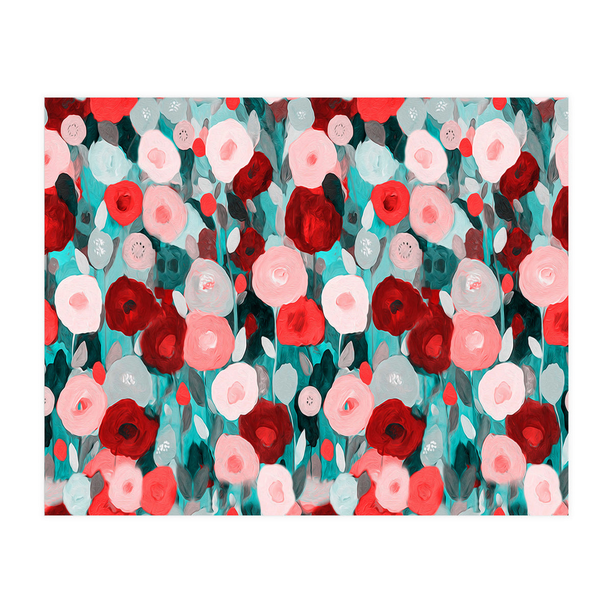 Abstract flower garden acrylic painting (Print Only)