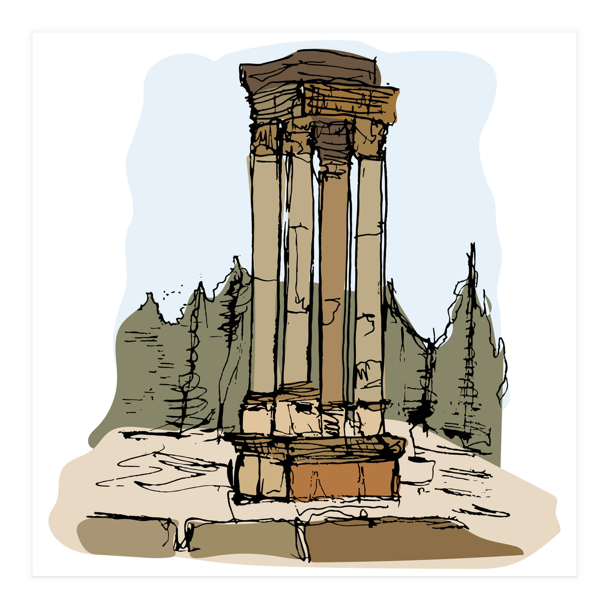 Anjar Tetrastyle, Lebanon (Print Only)