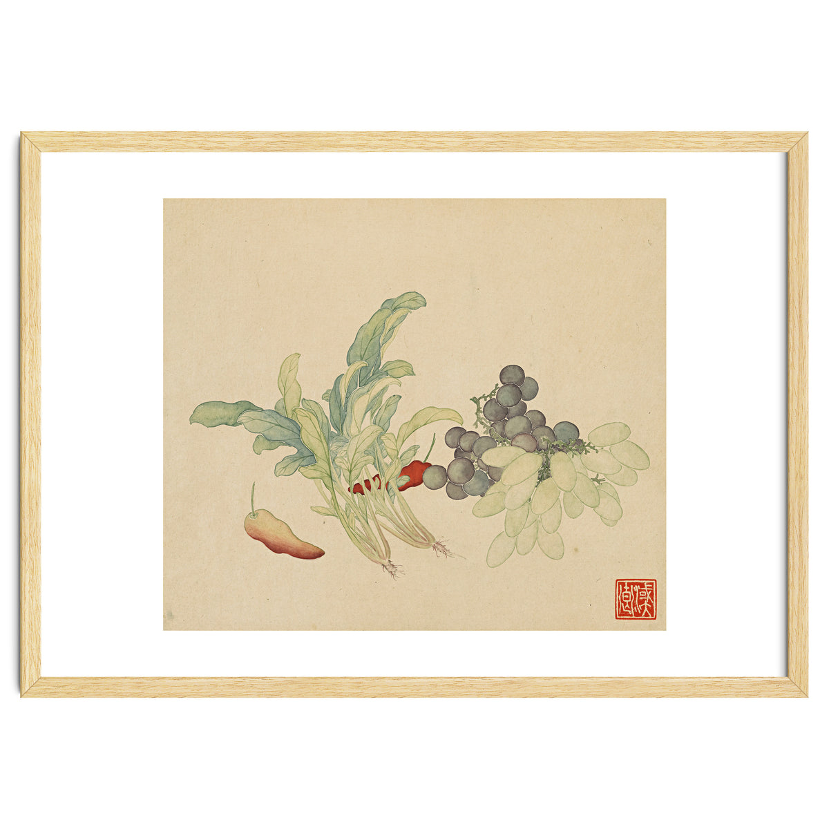 Wang Chengyu ~ Flowers And Vegetables, Vegetables, Fruits, Peppers, Millet Hot, Grapes, Spinach
