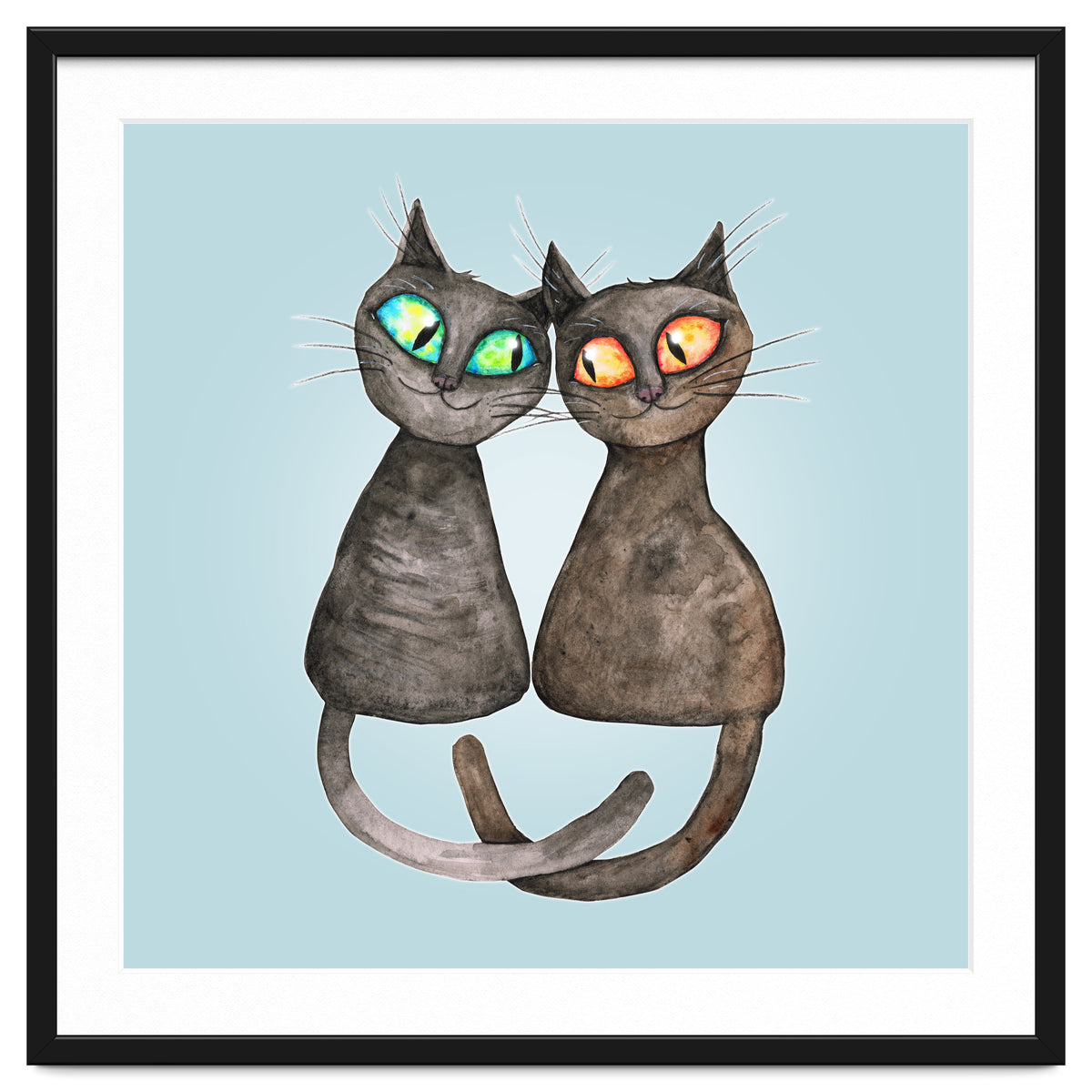 Two cute loving cats