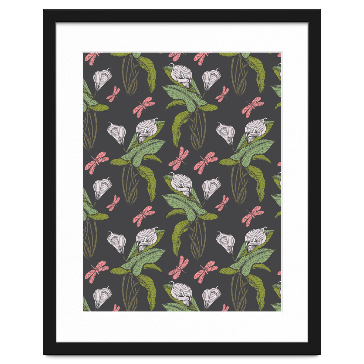 Hand drawn floral dark - 03