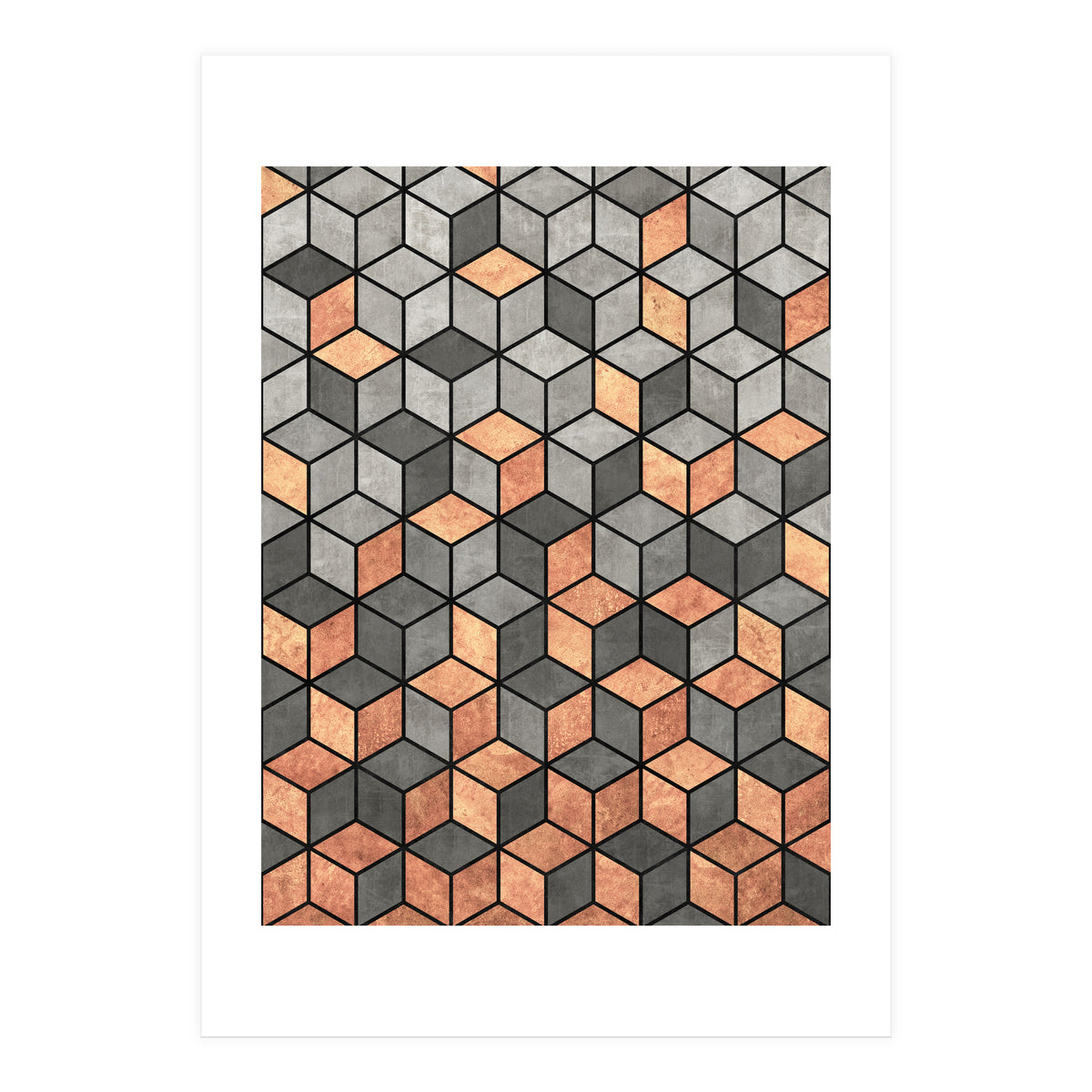 Concrete and Copper Cubes (Print Only)