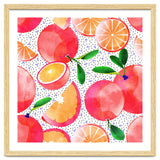 Citrus Tropical | Juicy Fruits Polka Dots | Food Orange Grapefruit Pink Watercolor Botanica thumbnail
