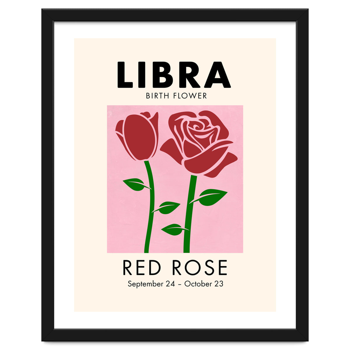 Libra Birth Flower Red Rose