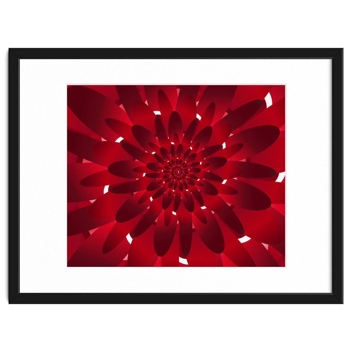 Abstract Modern Red Floral Design Art