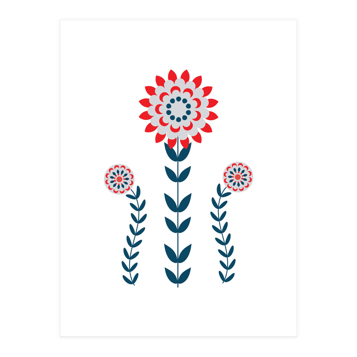 Scandi Folk Flowers  (Print Only)