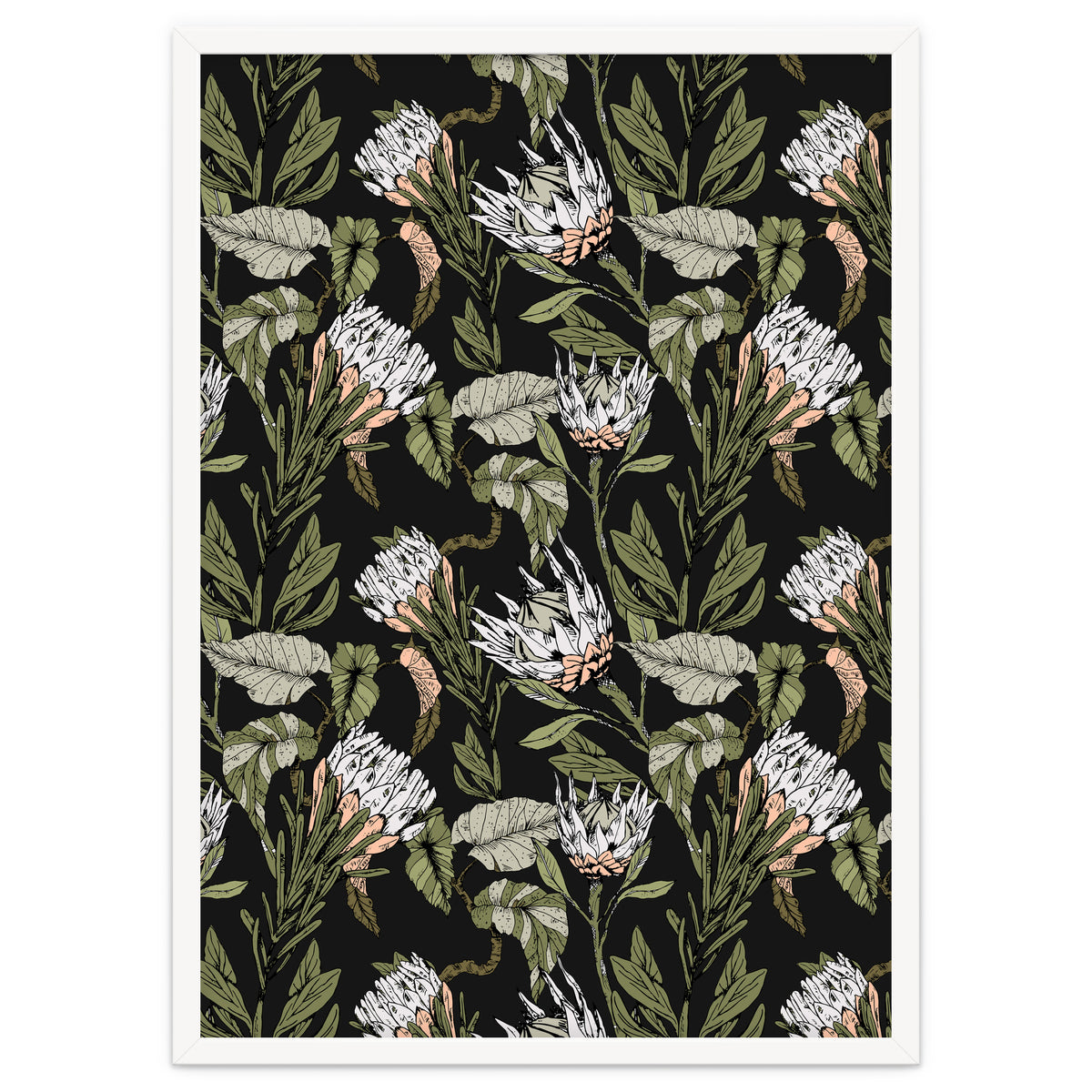 Dark pattern botanical boho