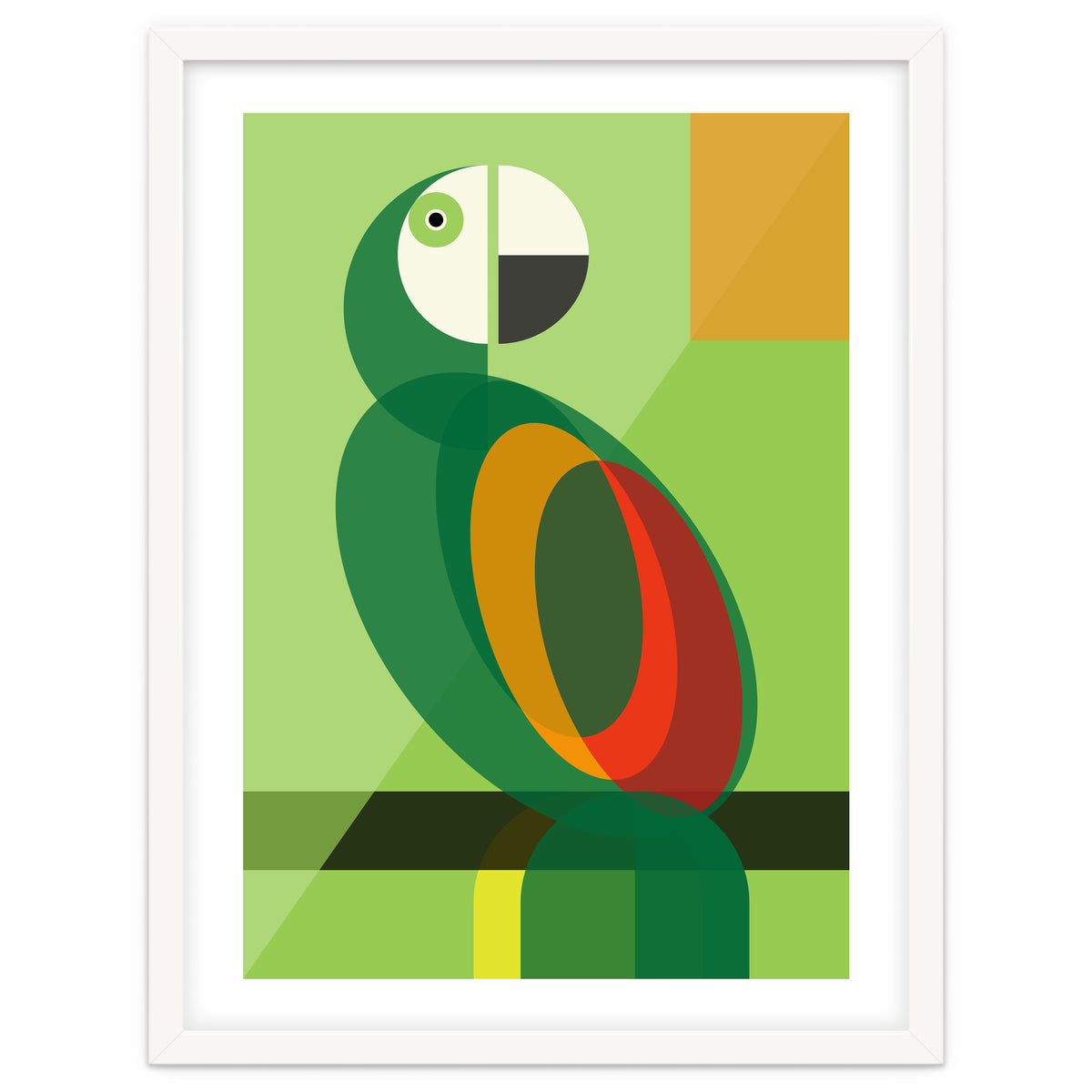 Mid Century Geometric Parrot