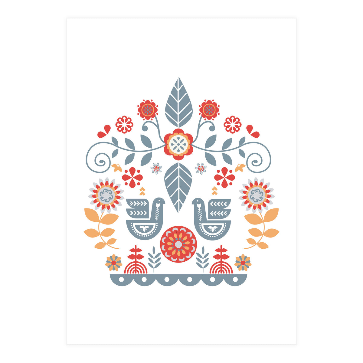 Scandinavian Folk Art Pattern (Print Only)