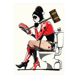 Harley Quinn on the Toilet, funny Bathroom Humour (Print Only) thumbnail