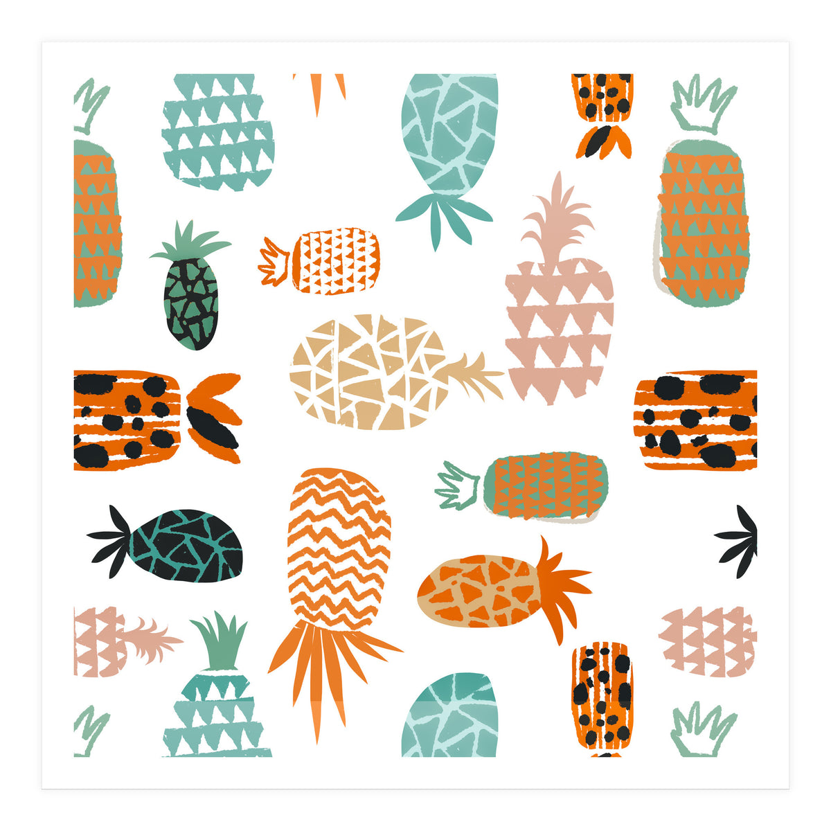 Crazy Pineapples Art Print (Print Only)