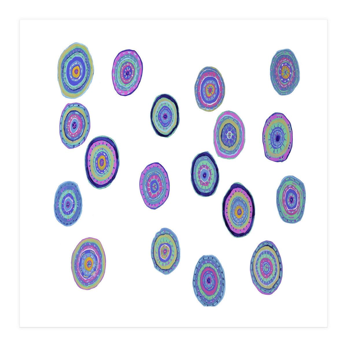 Orbs Dance (white) (Print Only)