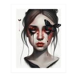 Goth Girl With Butterflies Portrait (Print Only) thumbnail