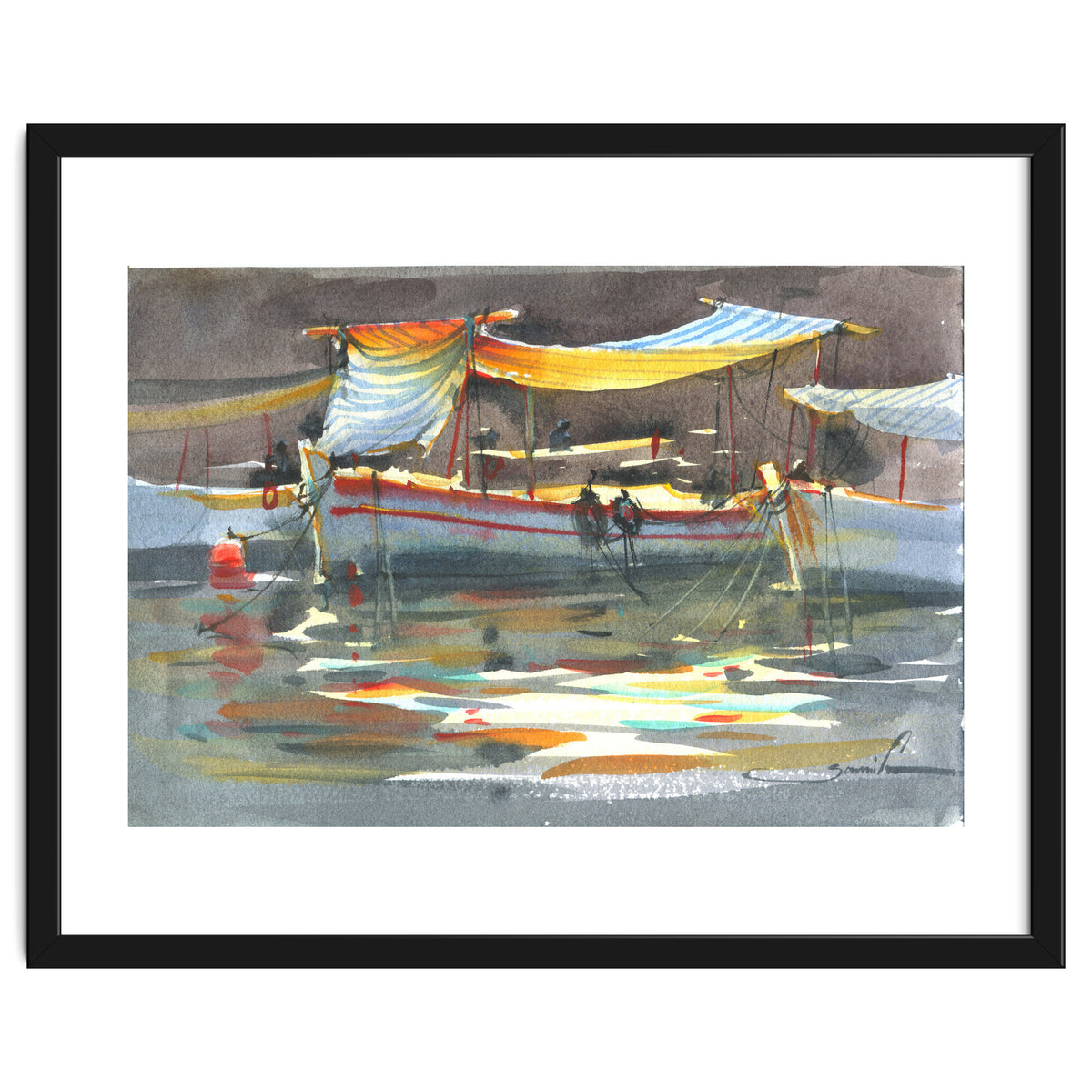 Yacht painting art watercolor
