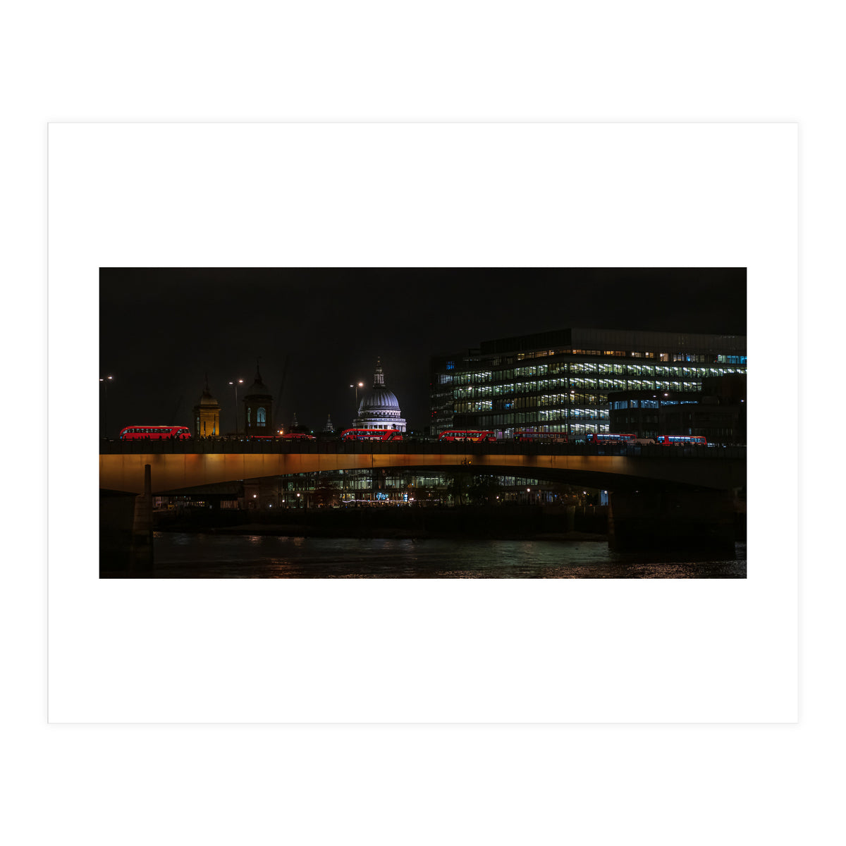 St Pauls & London Bridge photoraphed from the Southbank. (Print Only)