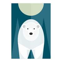 Mid Century Geometric Polar Bear (Print Only)