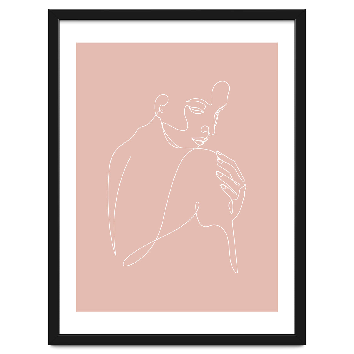 Sleep woman line pink