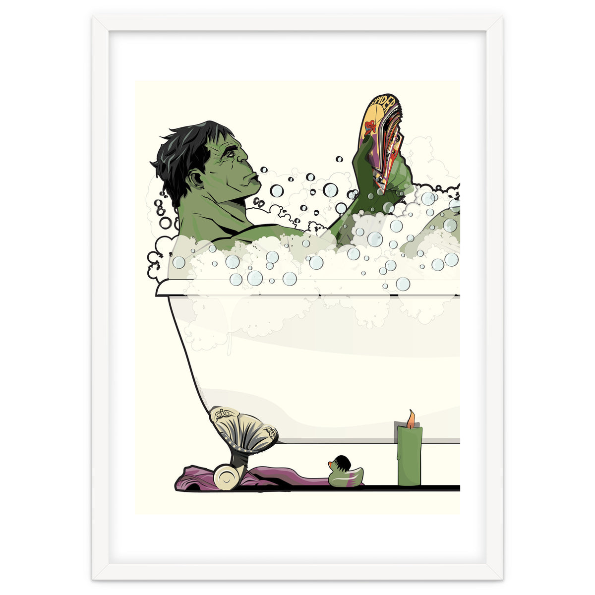 The Incredible Hulk in the Bath, funny Bathroom Humour