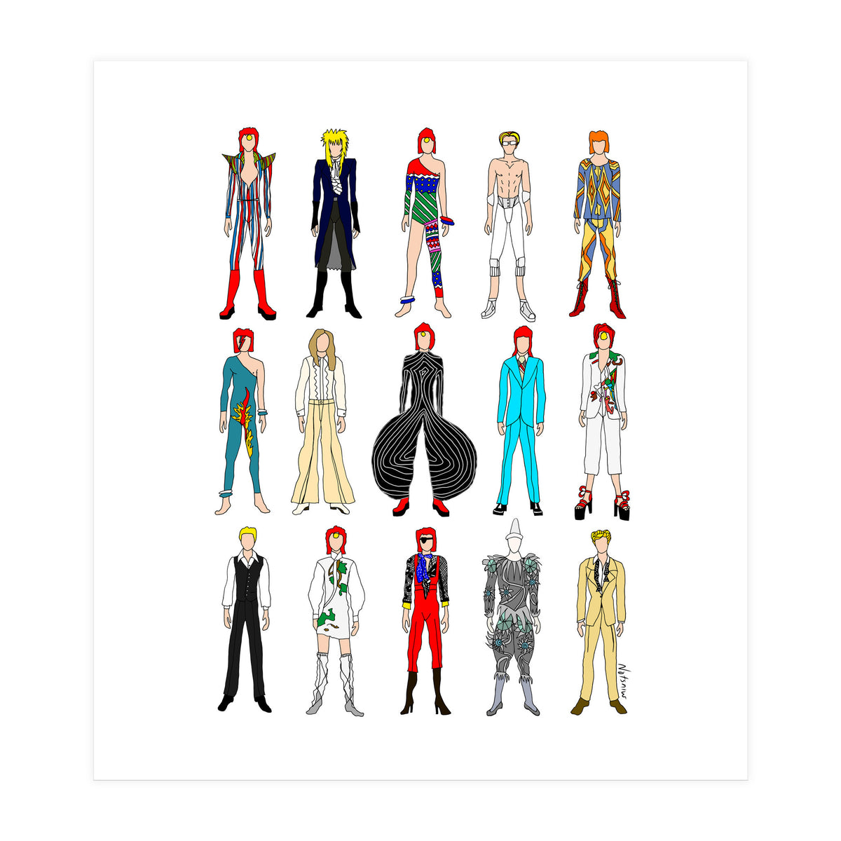Outfits of Bowie Fashion (Print Only)