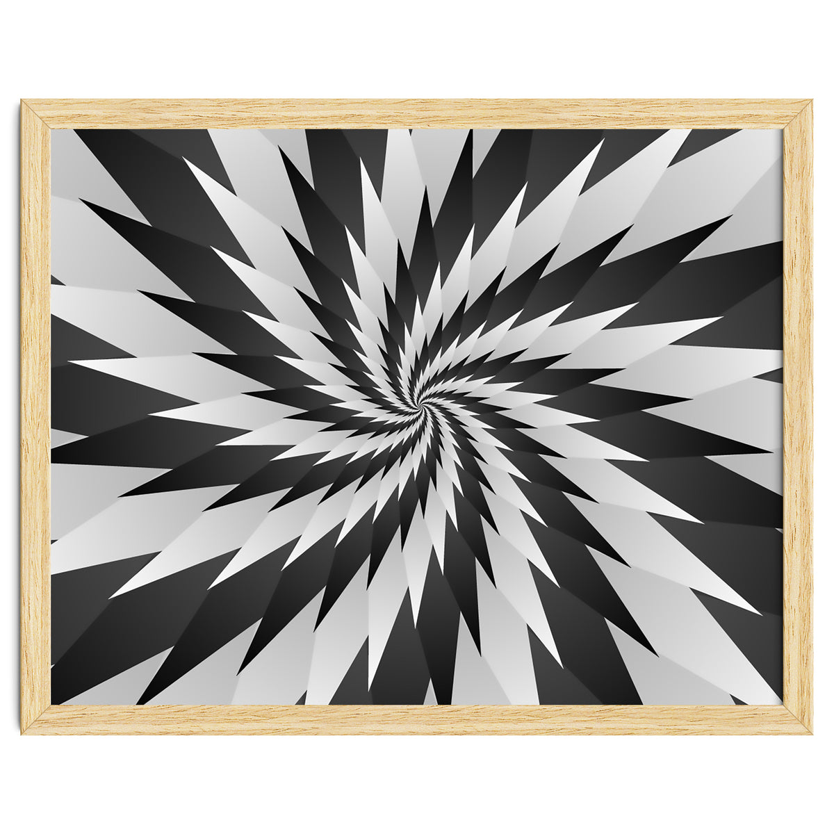 3D Abstract Swirl Monochrome Art