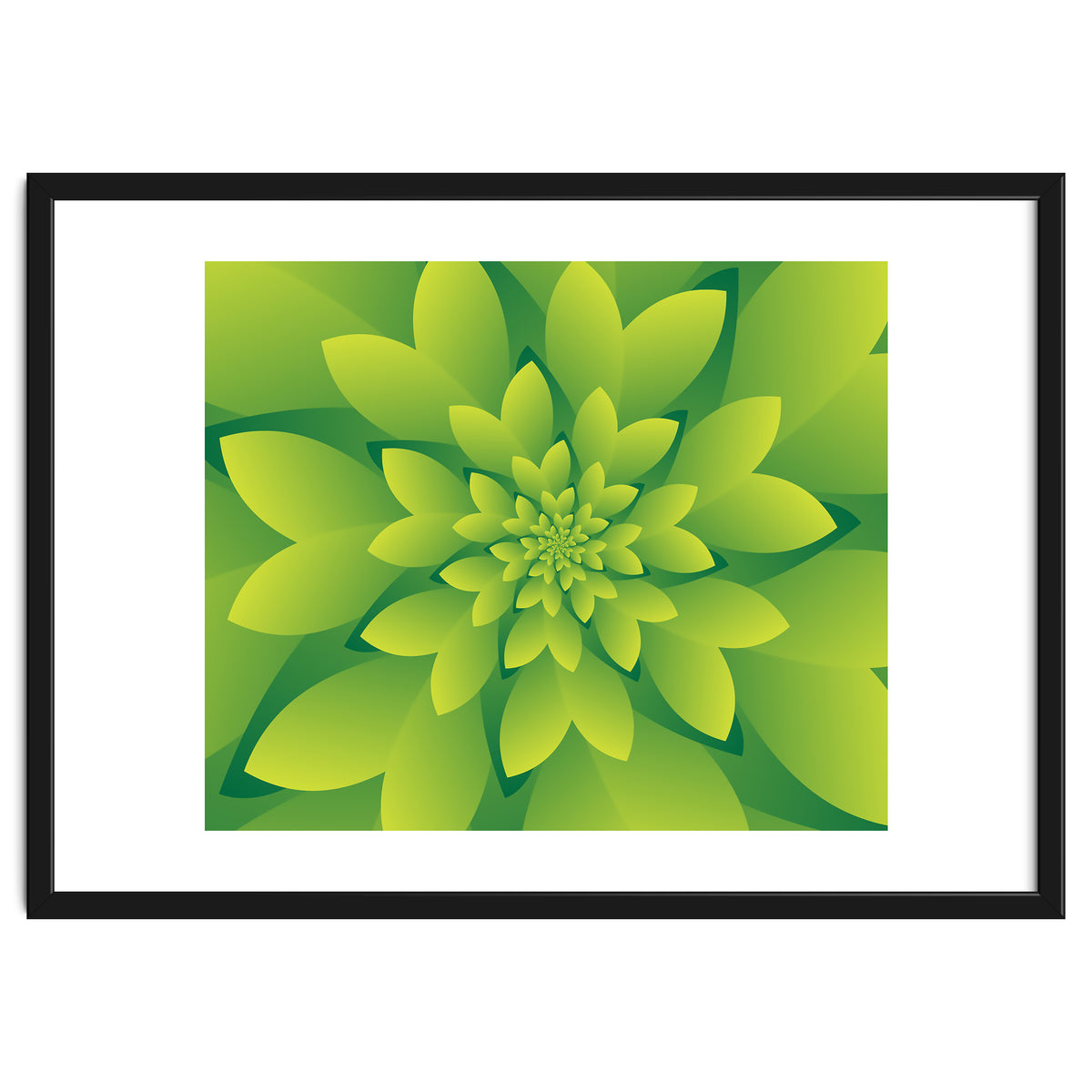 Abstract Green Floral Design 3D ART
