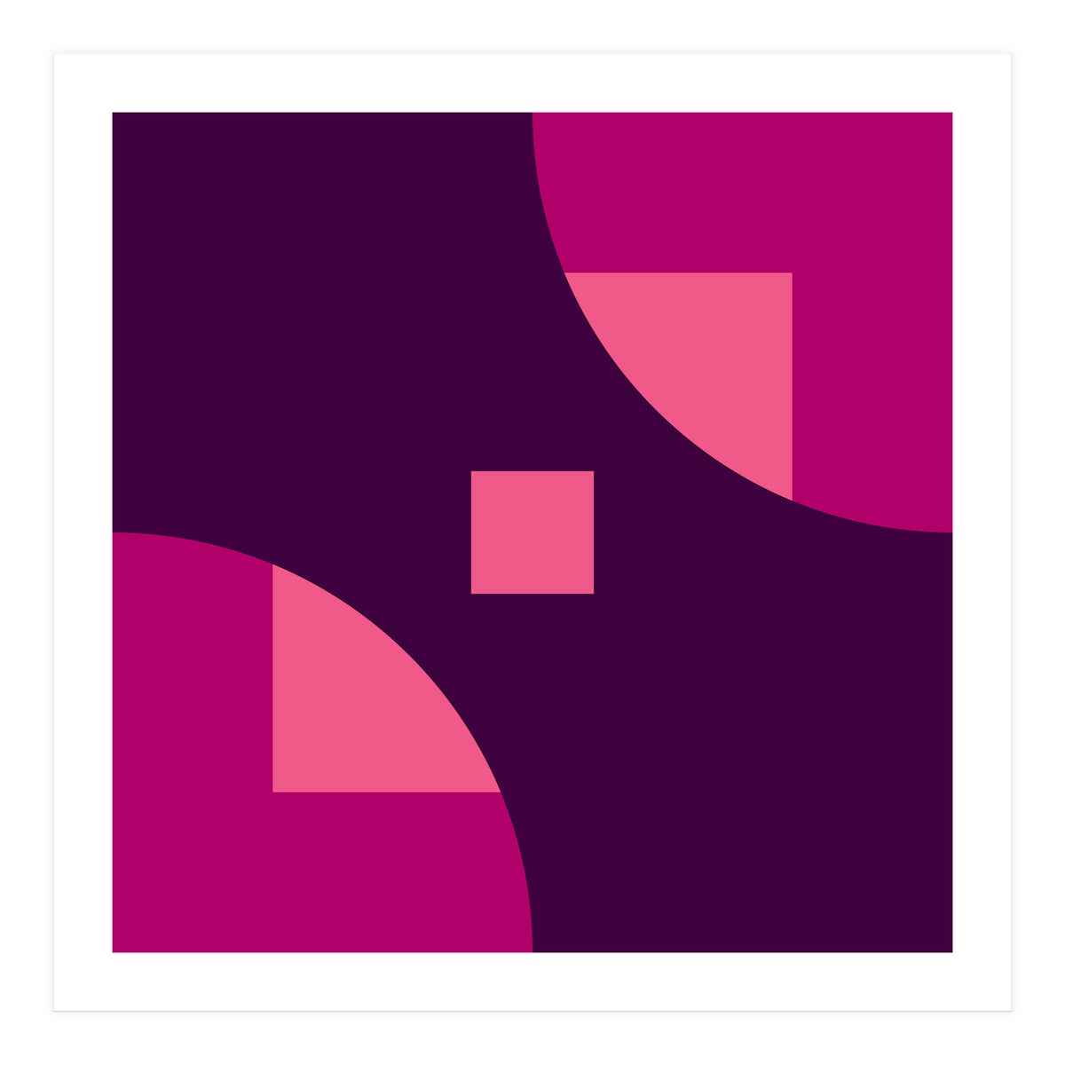 Geometric Shapes No. 1 - purple & pink squares (Print Only)