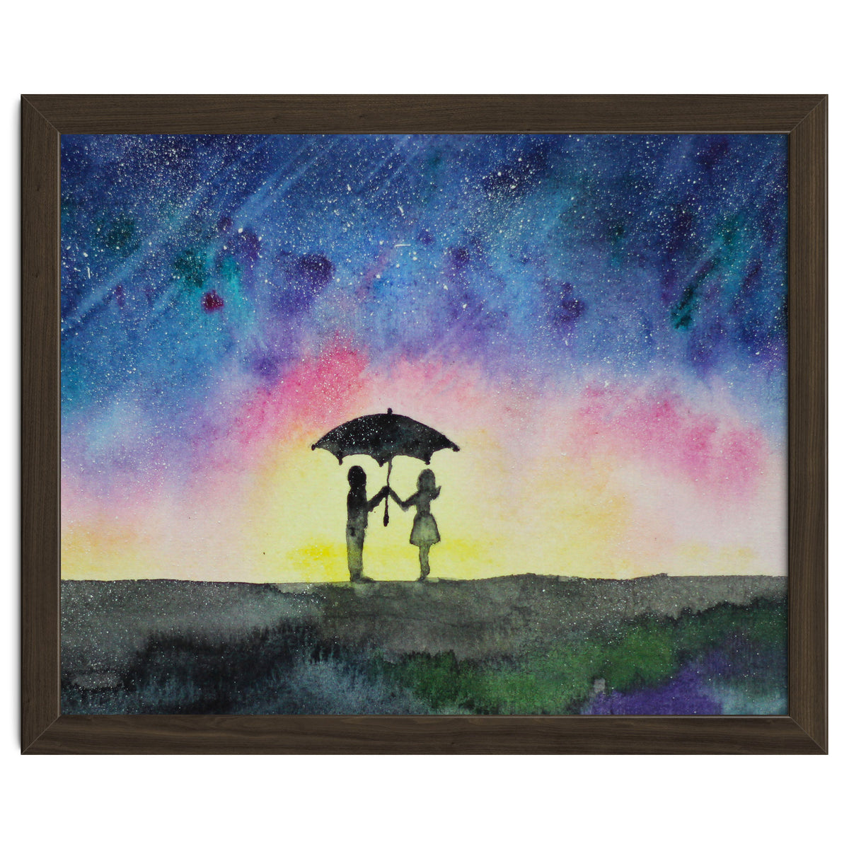 Under the star rain || watercolor