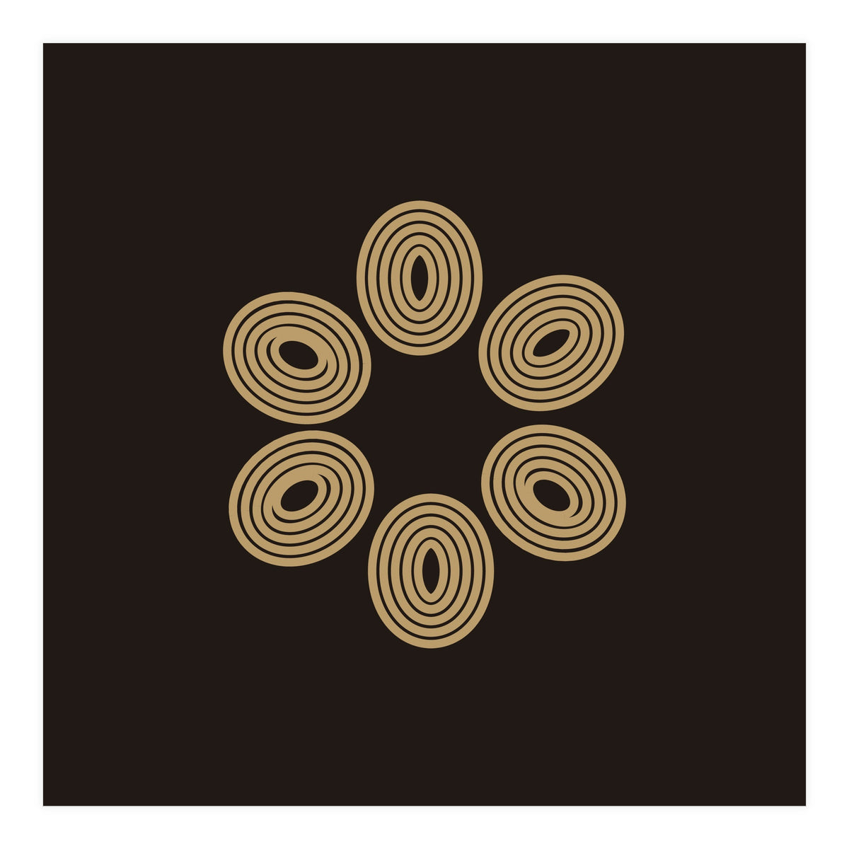 Golden floral lines | abstract minimal (Print Only)