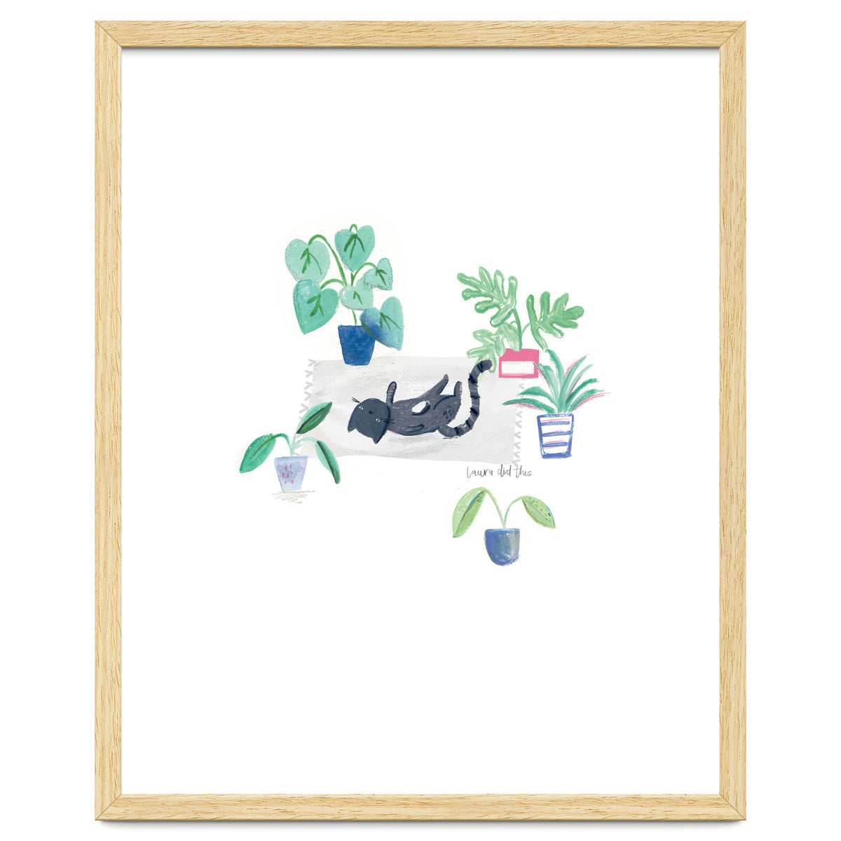 Black Cat And House Plants