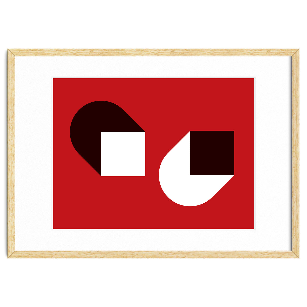 Geometric Shapes No. 38 - red, white & black