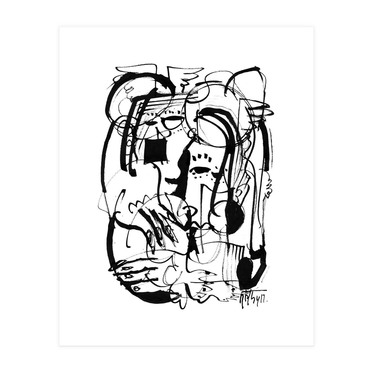 Two Shy Angels - b&w (Print Only)