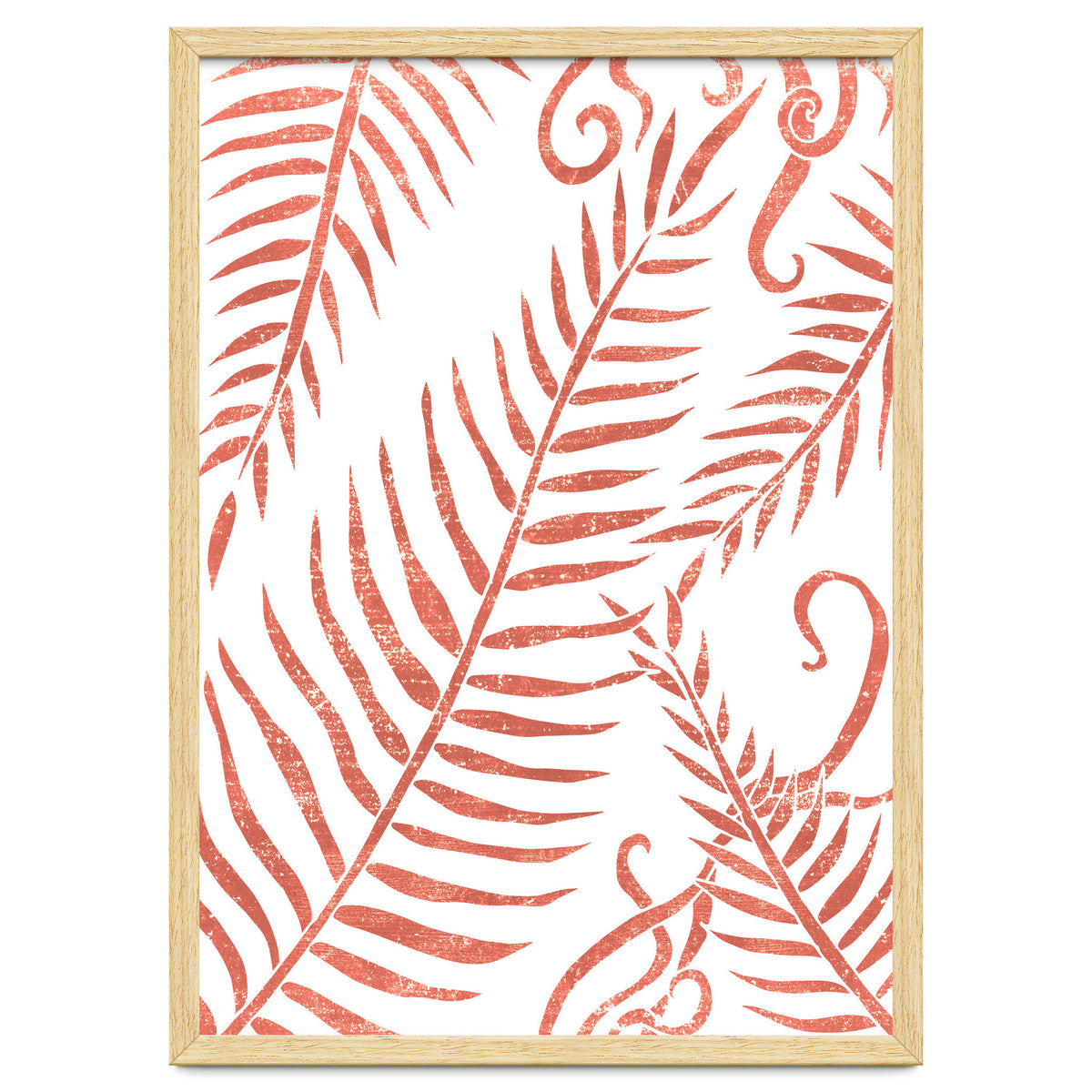 Abstract Terracotta Leaves 2 - Burnt Orange