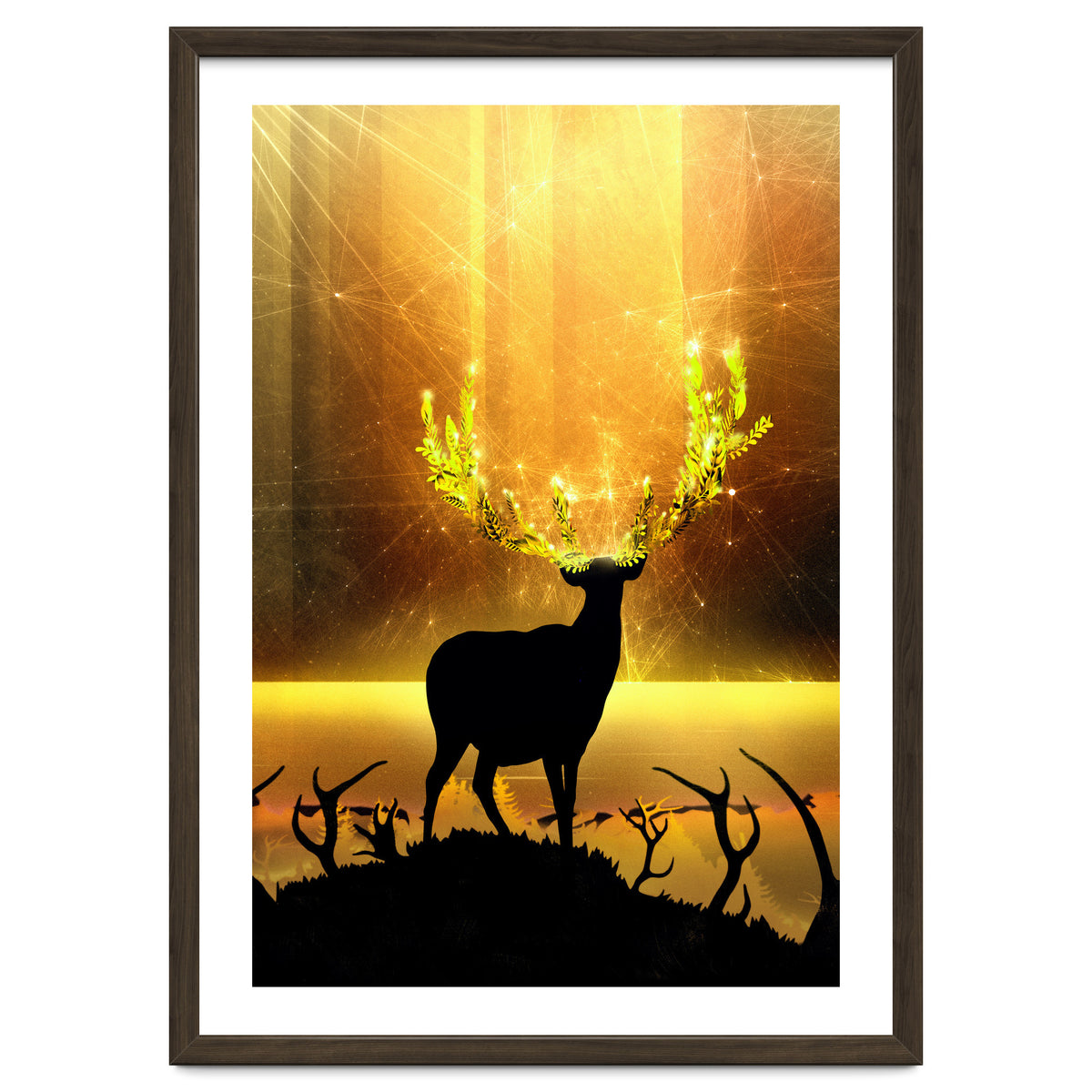 Greenery Deer Golden Sun