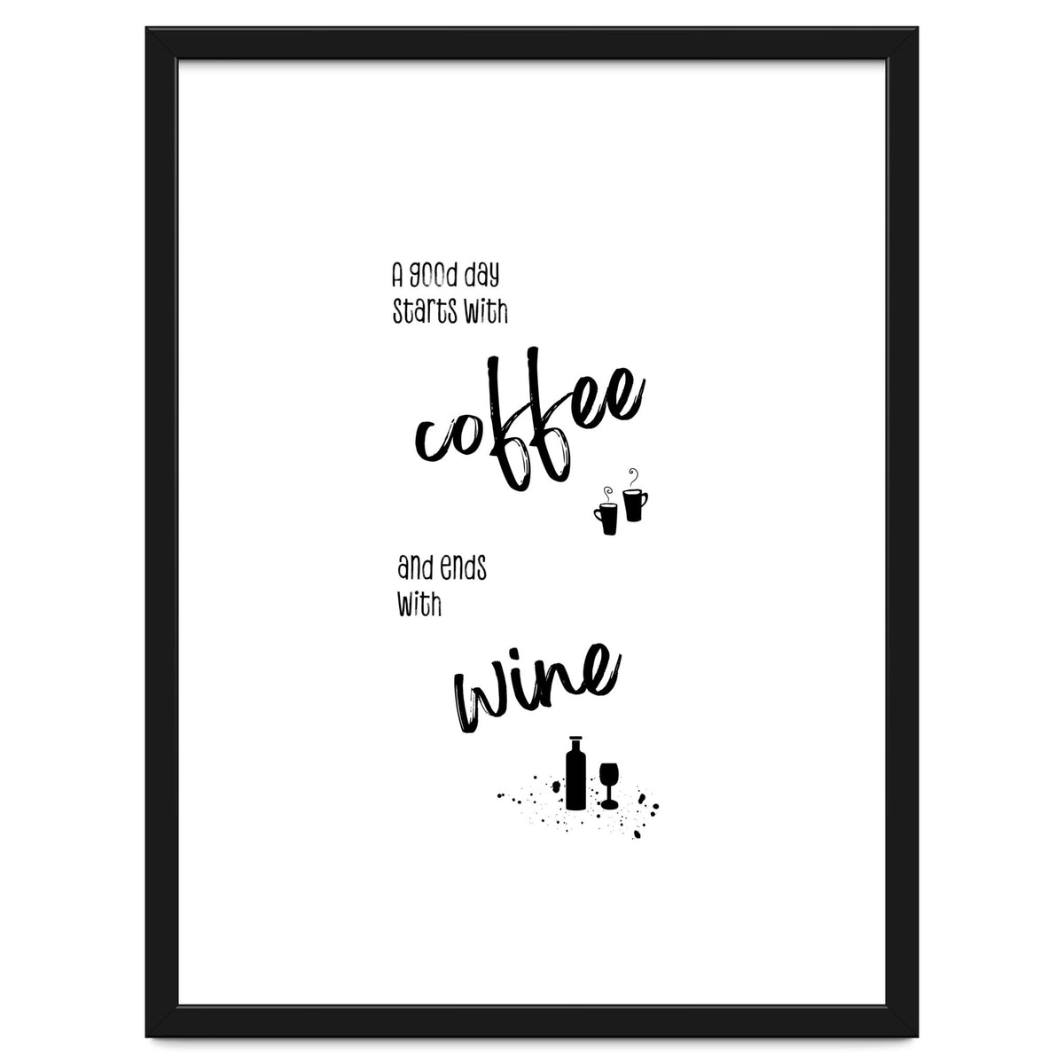 A good day starts with coffee and ends with wine