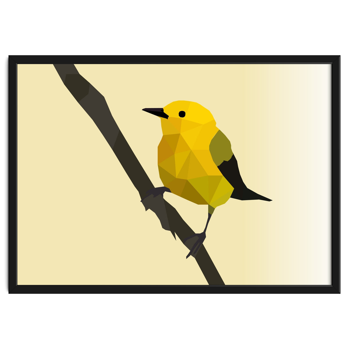 Prothonotary Warbler Low Poly Art