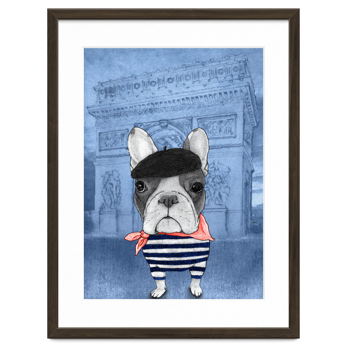 French Bulldog With Arc De Triomphe