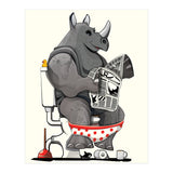 Rhinoceros on the Toilet, Funny Bathroom Humour (Print Only) thumbnail