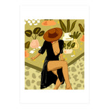 Make it Worth Their While, High Fashion Brown Woman Illustration, Plant Lady Little Black Dress (Print Only) thumbnail