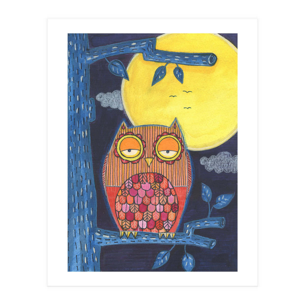 Sleepy Owl (Print Only)