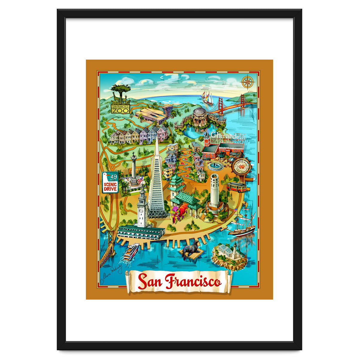 San Francisco Map Illustration