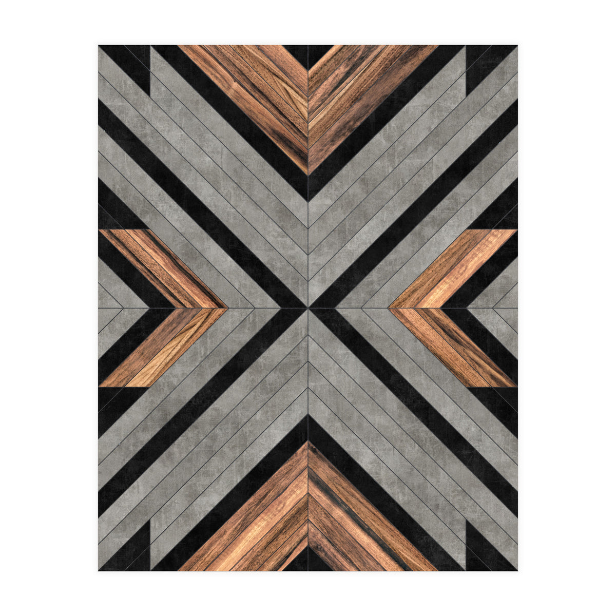 Urban Tribal Pattern No.2 - Concrete and Wood (Print Only)