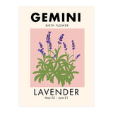 Gemini Birth Flower Lavender (Print Only) thumbnail