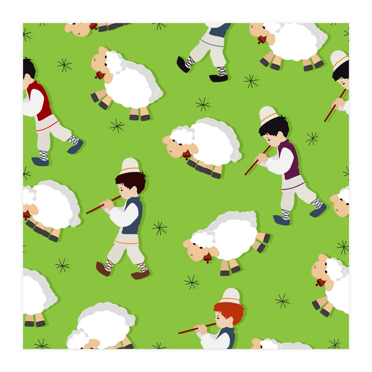 Shepherd And Flock (Print Only)