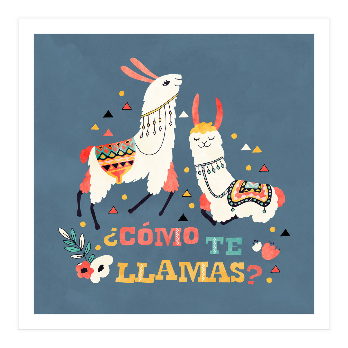 Llama With Cactus Como Te Llamas Spanish Saying 2 (Print Only)