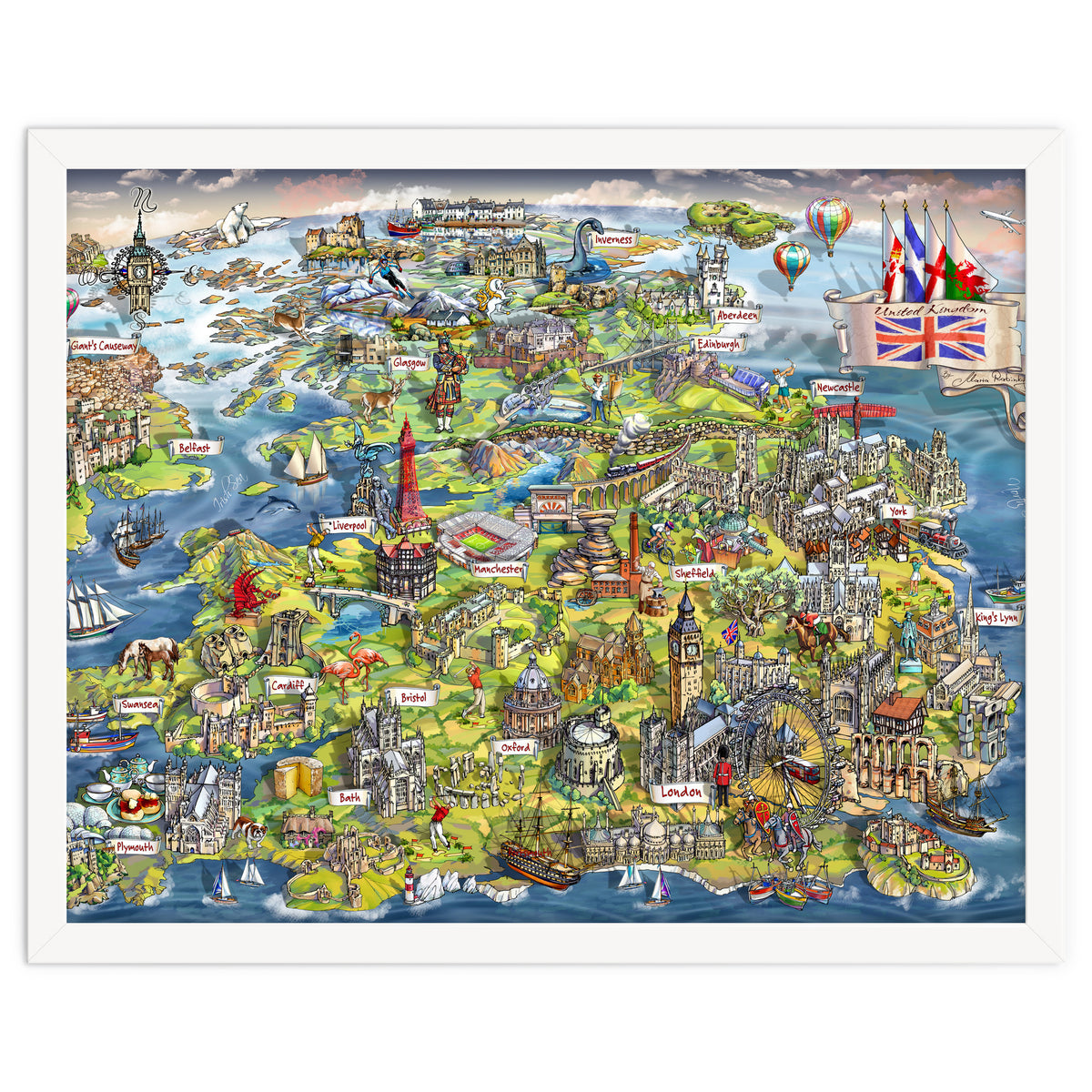 Illustrated Map Of The United Kingdom