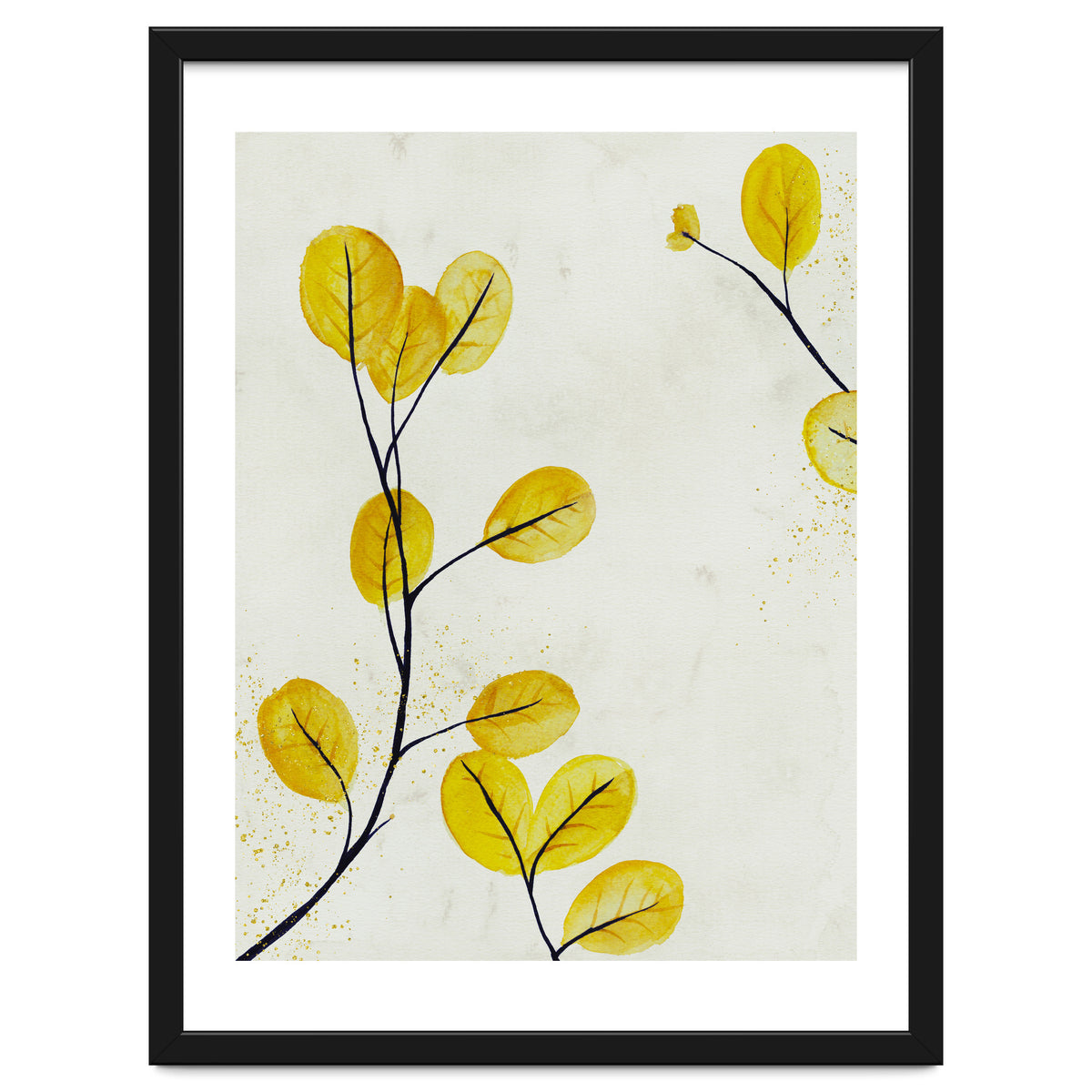 Golden birch leaves